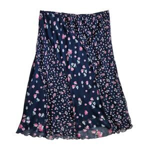 Euro Floral Midi Skirt Fairycore Boho - Size Large
